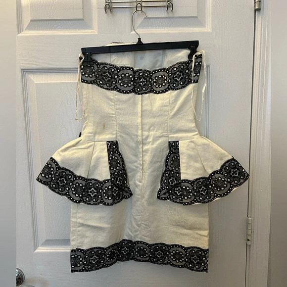 ! Vintage 80s Victor Costa Strapless dress - Picture 2 of 6